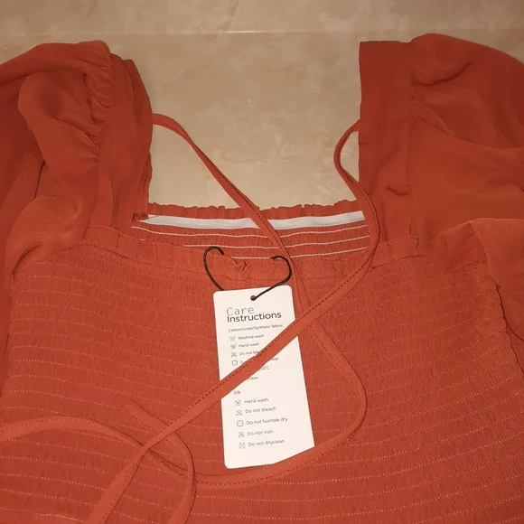 Elegant Rust Tiered Dress - Picture 8 of 15